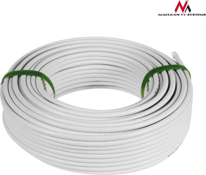 Image du produit Maclean Bobine de Câble Coaxial M/M 50m (Blanc) (Câble d'antenne)