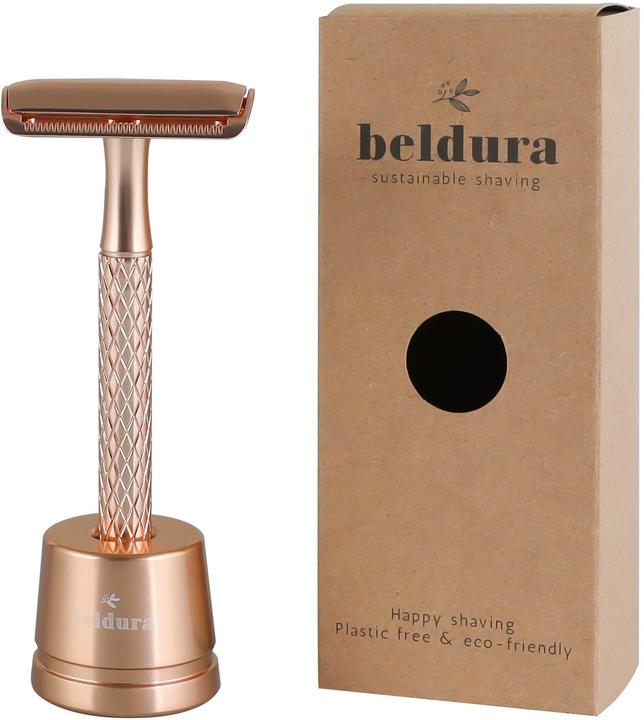 Actual product image Beldura Gold Rasierhobel mit Ständer