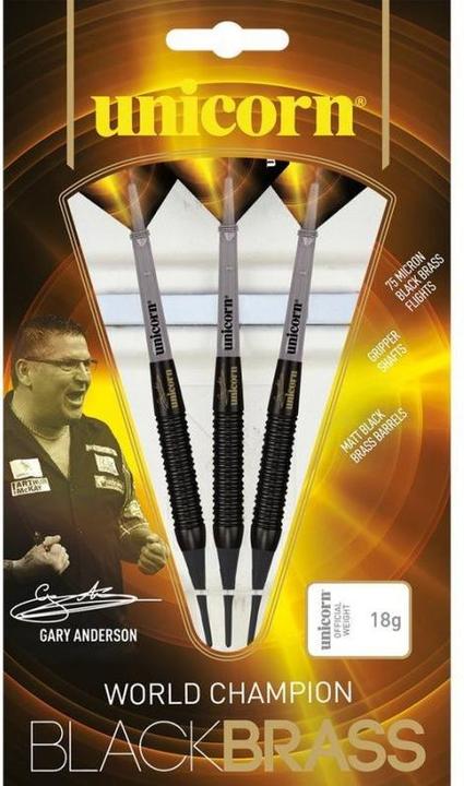 Produktbild Unicorn Black Brass Gary Anderson Soft Darts (18 g)