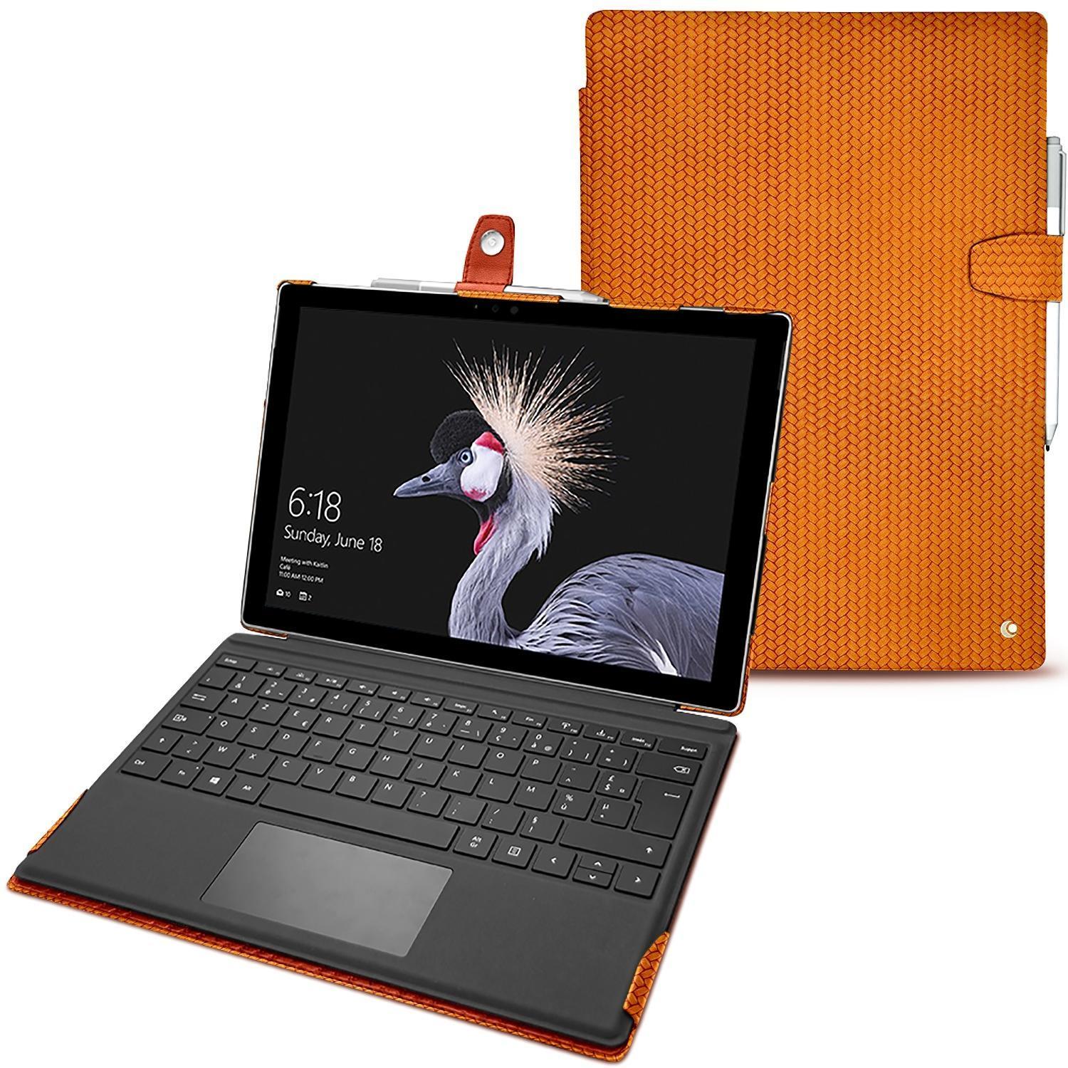 Noreve Lederschutzhülle (Surface Pro (2017)), Tablet Hülle, Orange