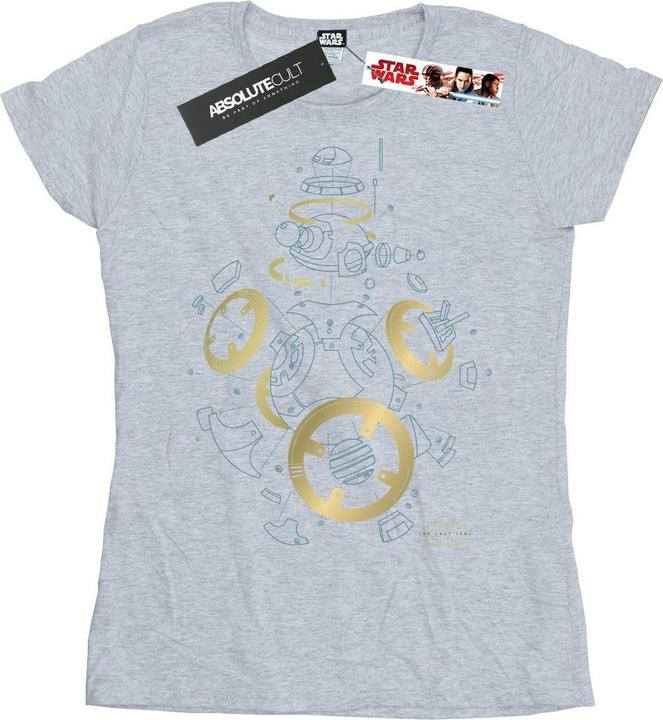 Actual product image Star Wars Womens/Ladies The Last Jedi BB-8 Deconstructed Cotton T-Shirt (S)