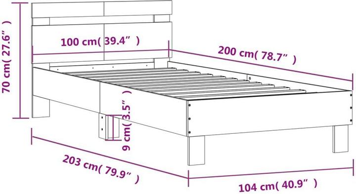 Image du produit vidaXL Bettgestell (100 x 200 cm)
