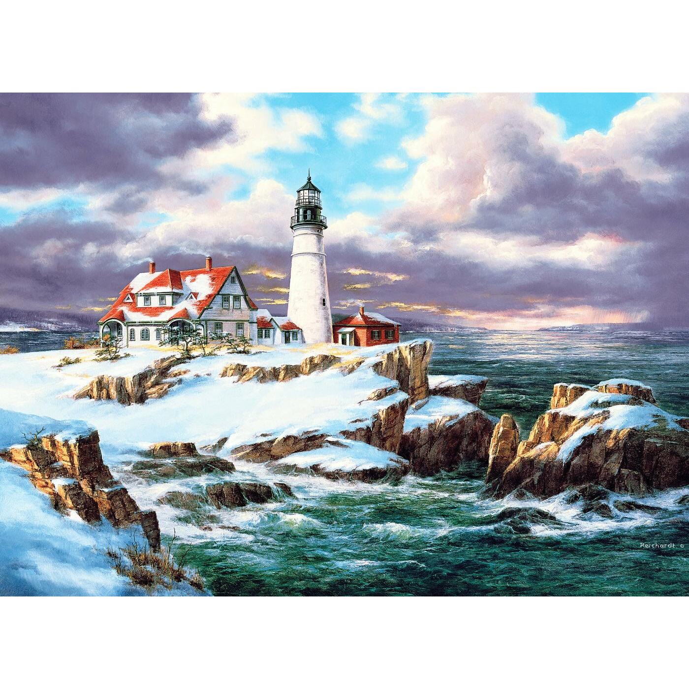 Thumbnail - Anatolian 3303 puzzle 260XL pcs. At Portland's Snowy Lighthouse by Rudi Reichart (260 Teile)