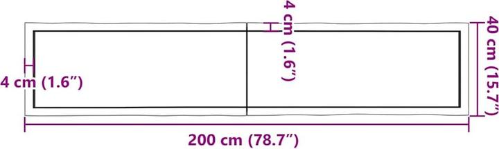 Image du produit vidaXL Tischplatte (200 x 40 cm)