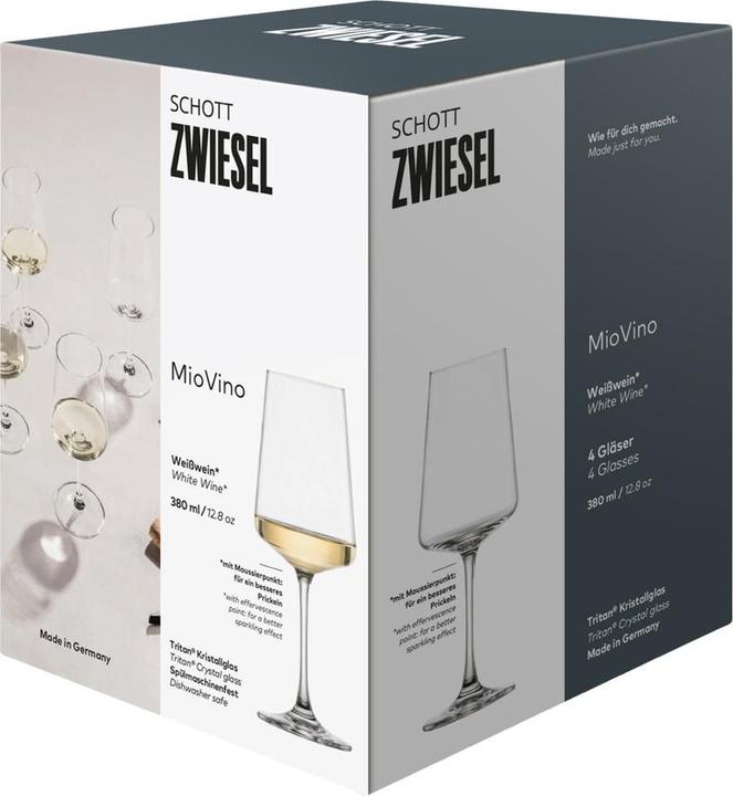 Produktbild Schott Zwiesel Weissweinglas MioVino 2 4 Stück (38 cl, 4 Gläser, Weissweingläser)