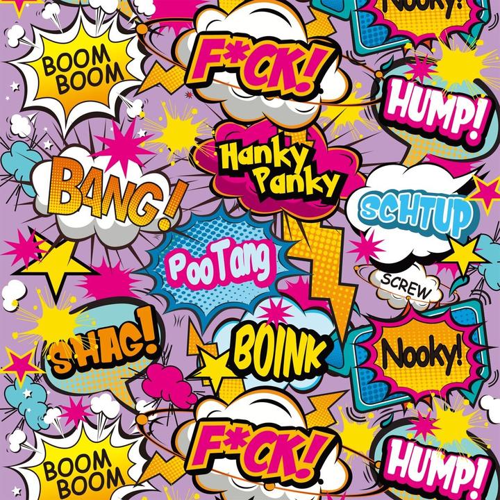 Actual product image Global Novelties Prints Charming Pop Tease 5" Mini Vibe, F*ck, Purple w/Storage Bag