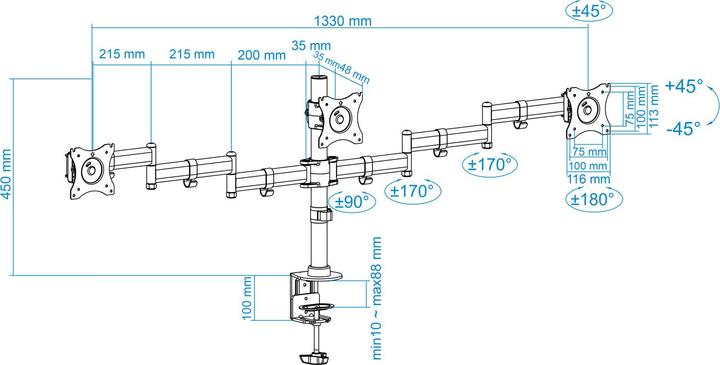 Produktbild Tooq Technology DB1327TN-B (Tisch, 27", 8 kg)