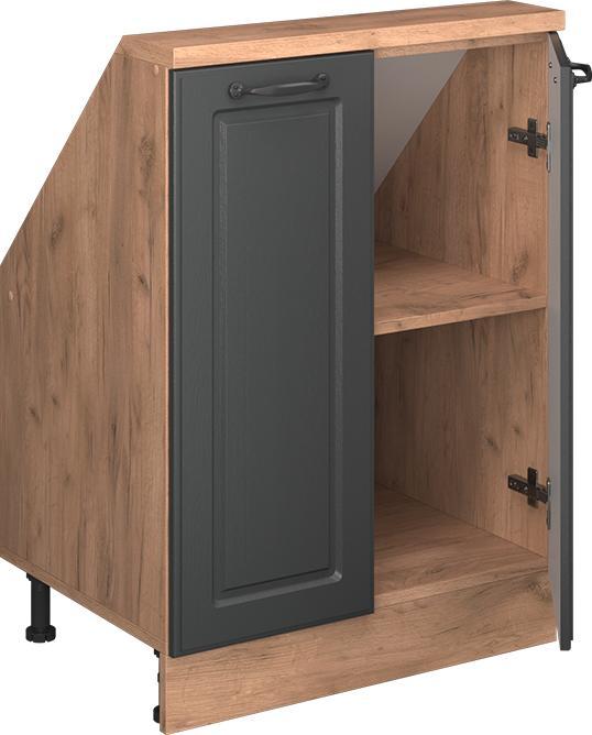 Produktbild Vichy Dachschrägenschrank Rion, Goldkraft Eiche/Anthrazit Landhaus, mit 2 Türen (46 x 60 x 81.60 cm)
