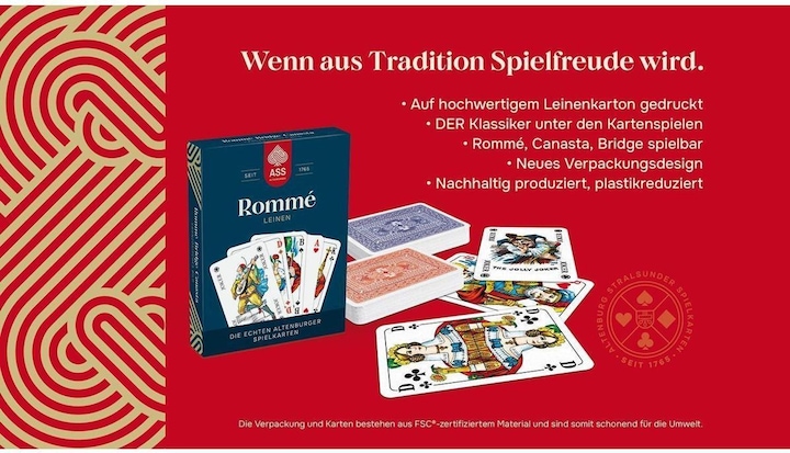 Produktbild Cartamundi Romme 2x55 Karten Leinen Französisches Bild FSC (Deutsch)