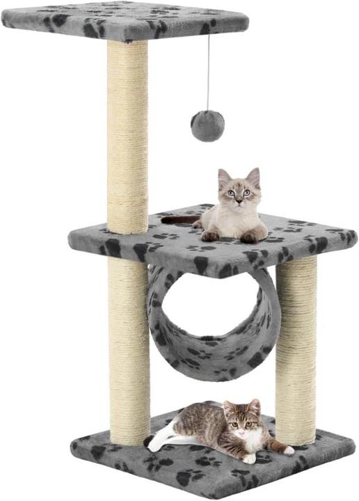 Grey with black paw print