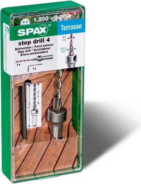 Spax 1x punta per legno 4mm, 1x svasatore 6,5mm, 1x chiave esagonale, lunghezza punta 75mm, lunghezza (4 millimetri)