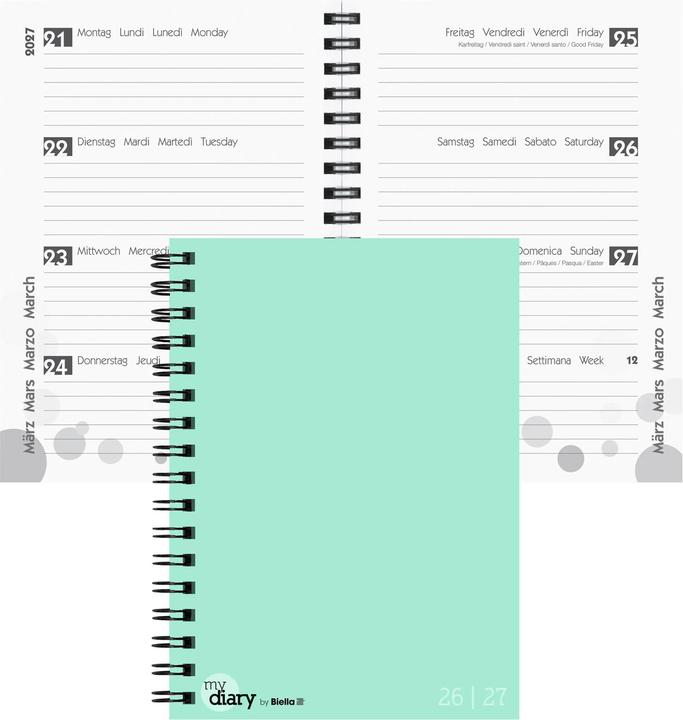 Immagine prodotto Biella Agende scolastiche mydiary Wire-O (A6, 1 settimana / 2 pagine)