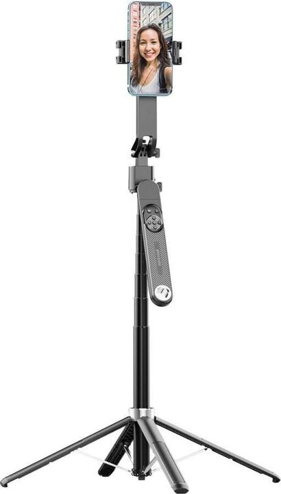 Produktbild Porodo Integrated Tracking Selfie Stick with dual detachable lights & 4 Leg Tripod -