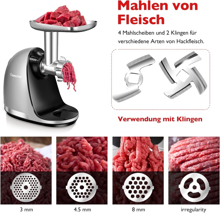 Actual product image Amzchef Meat mincer accessory set