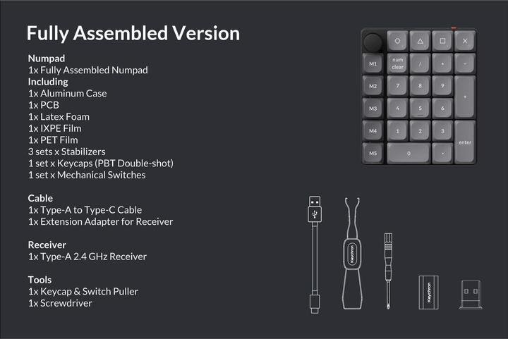 Produktbild Keychron Tastierino Numerico Wireless K0 Max QMK (Nummernblock, Kabelgebunden, Kabellos)