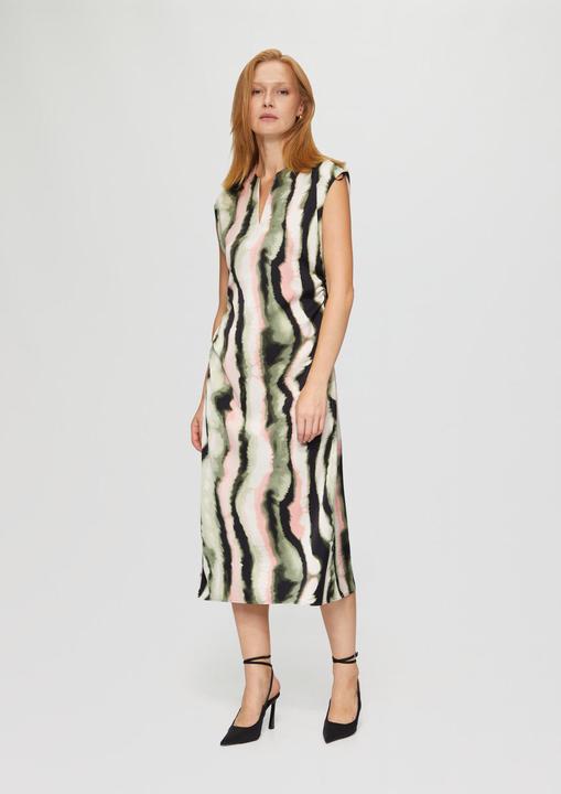 Actual product image S.Oliver Kleid Midi-Satinkleid mit V-Ausschnitt und seitlicher Raffung (36)