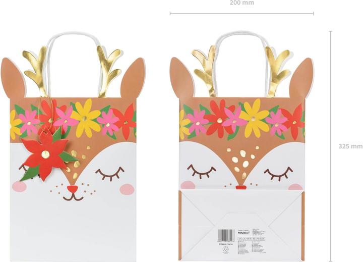 Produktbild Partydeco Geschenktasche Reh 20.5 x 30 x 10.5 cm, Mehrfarbig (1x)
