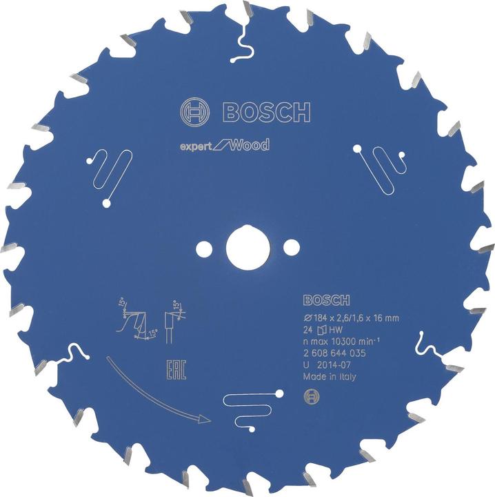 Produktbild Bosch Professional Zubehör Kreissägeblatt Expert for Wood, 184 x 16 x 2,6 mm, 24