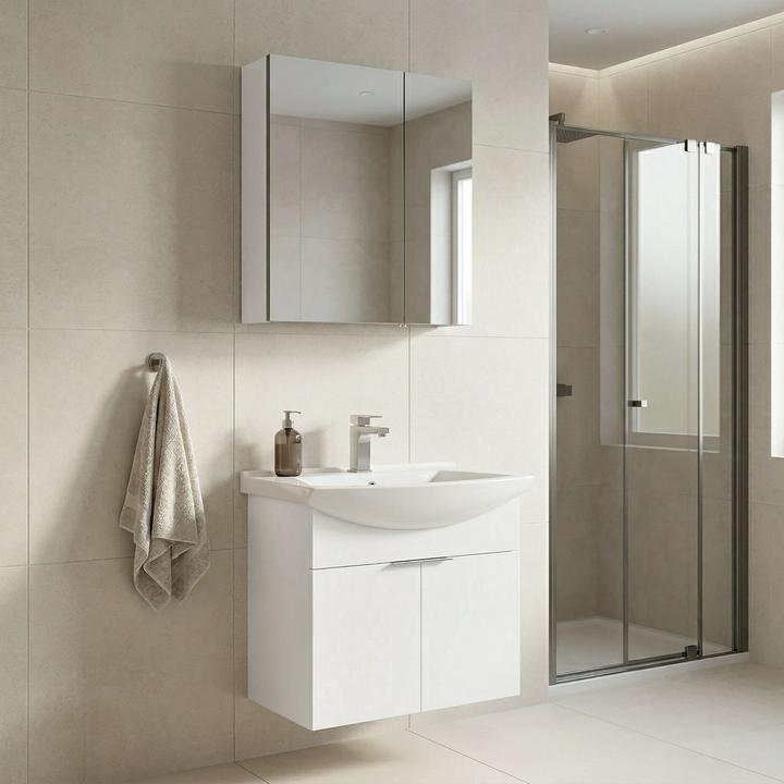 Produktbild Homitis Purus 65 Bathroom Cabinet With Sink & Mirror Set (2 Pieces)