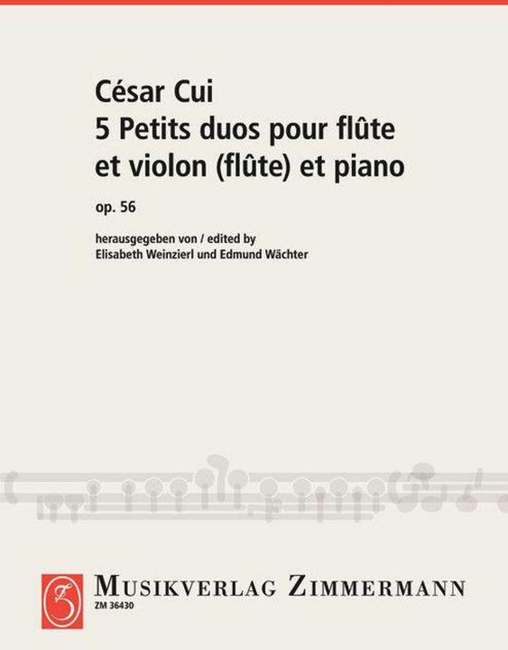 Produktbild 5 Petits duos pour flûte et violon (flûte) et piano (Deutsch, César Cui, Edmund Wächter, Elisabeth Weinzierl, 2025)