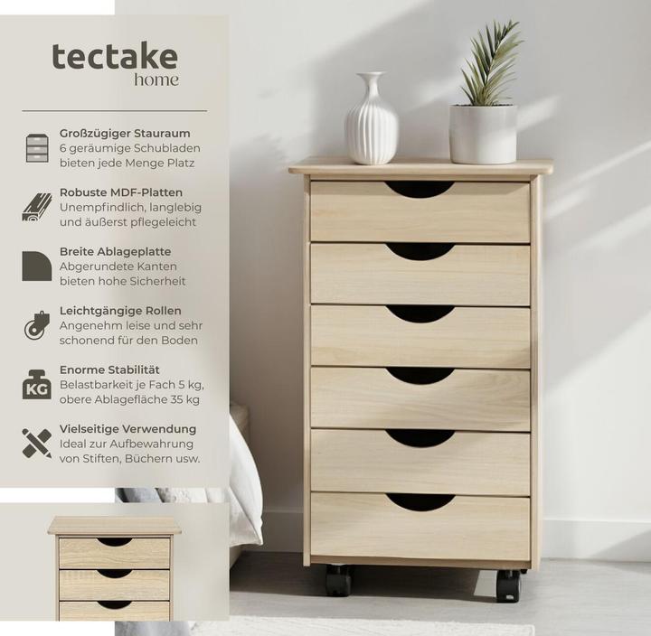 Produktbild tectake Rollcontainer (36 x 40 x 65 cm)