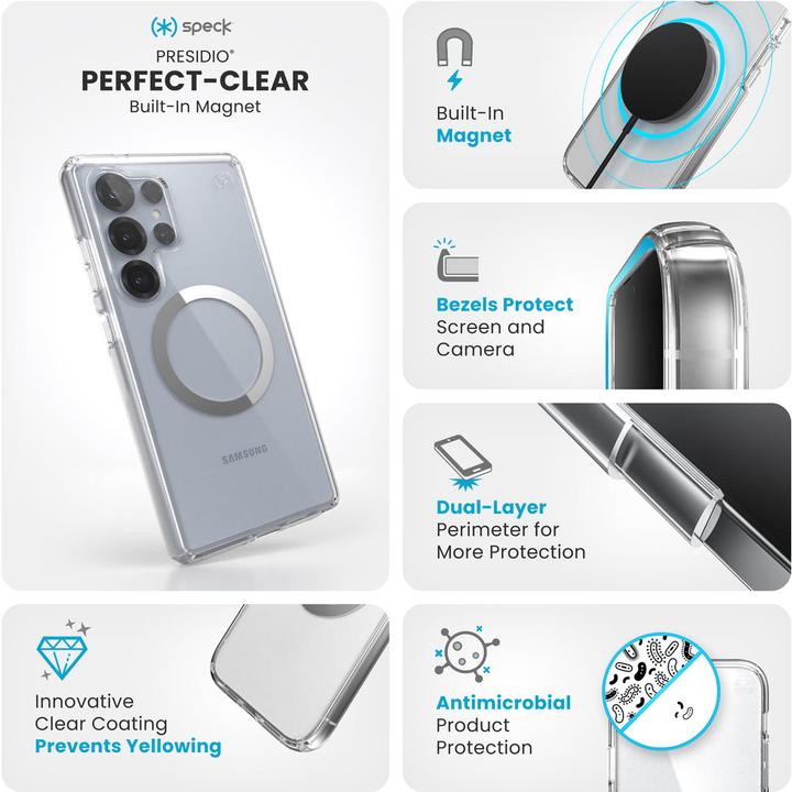 Productafbeelding speck Presidio2 Clear + Magnet Samsung Galaxy S25 Ultra - with Microban (Samsung Galaxy S25 Ultra)