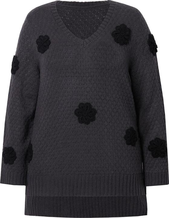 Immagine prodotto Miamoda Pullover, Classic Fit, 3D Blüten, Seitenschlitze (58)