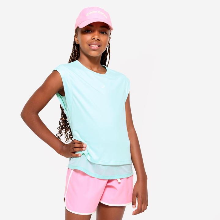 Image du produit Decathlon T-shirt multisport respirant 2 en 1 fille, Vert menthe