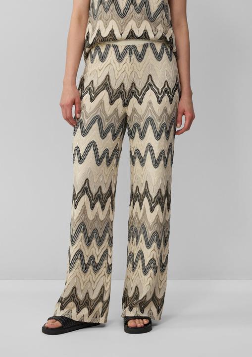 Image du produit S.Oliver Hose Wide-Leg-Hose aus Strickjersey mit All-over-Muster (40)