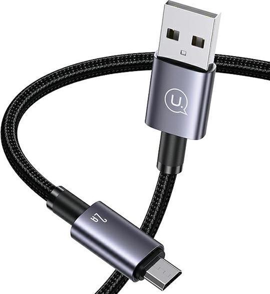 Actual product image Usams Cable USB na Micro-USB 2A 2m Fast Charging stalowy/tarnish SJ670USB01 (US-SJ670) (2 m, USB 2.0)