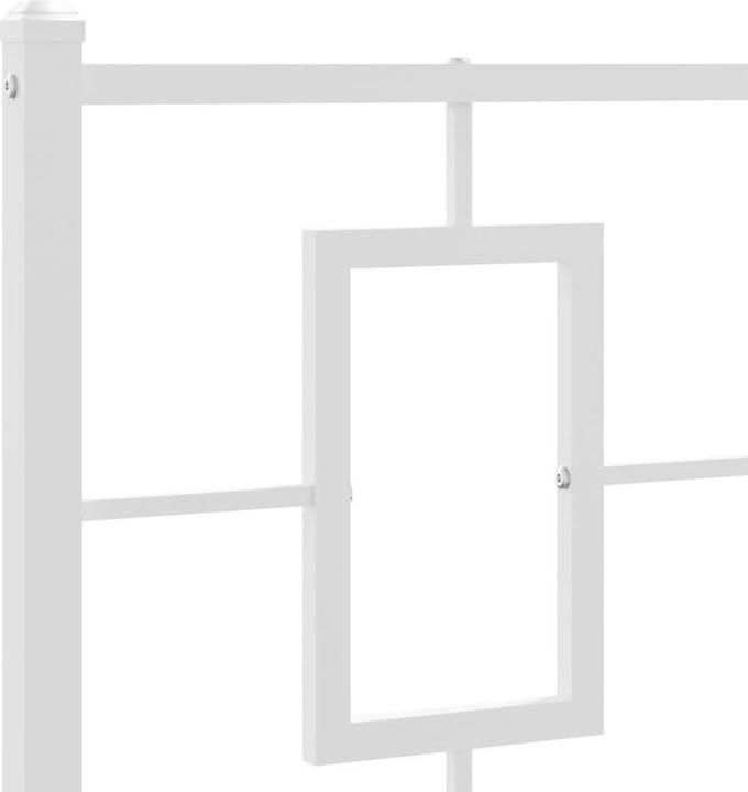 Actual product image vidaXL Bettgestell mit Kopfteil Fussteil Bett Metallbett Einzelbett Weiss 75x190cm (75 x 190 cm)