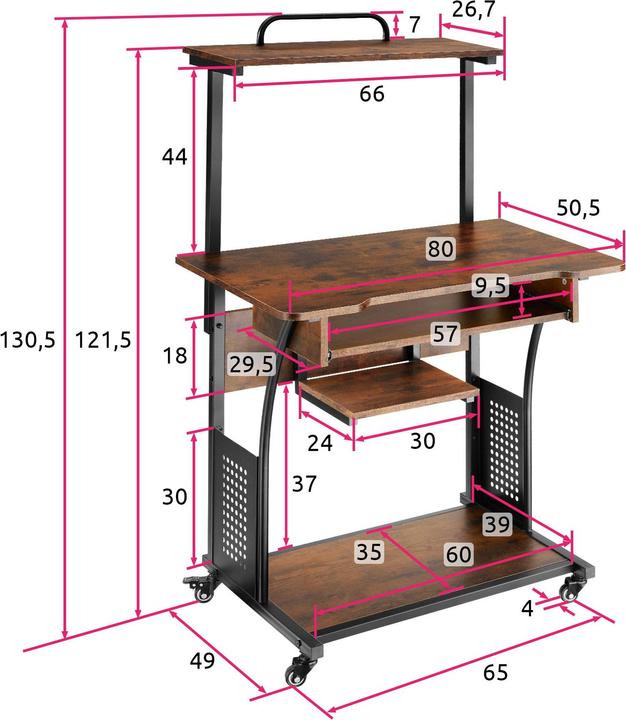 Actual product image tectake Fife (80 x 65.50 x 130.50 cm)