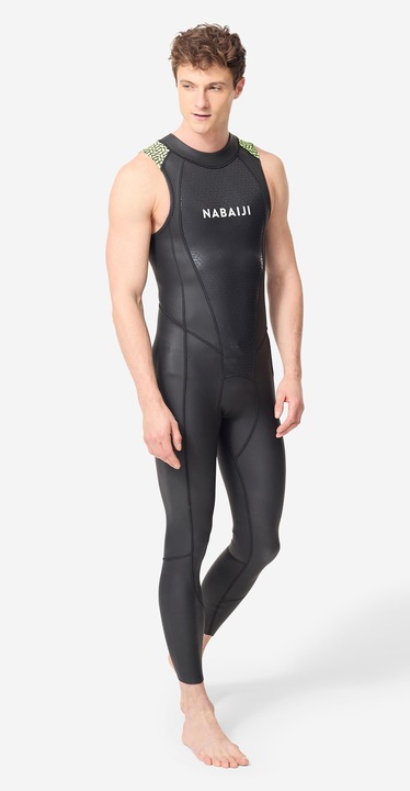 Image du produit Nabaiji Open water swimming wetsuit - Men's Neoprene LongJohn - 2/2 mm - black/green (2/2 mm, 48)