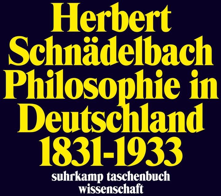 Actual product image Philosophie in Deutschland 18311933 (German, Herbert Schnädelbach, 1983)