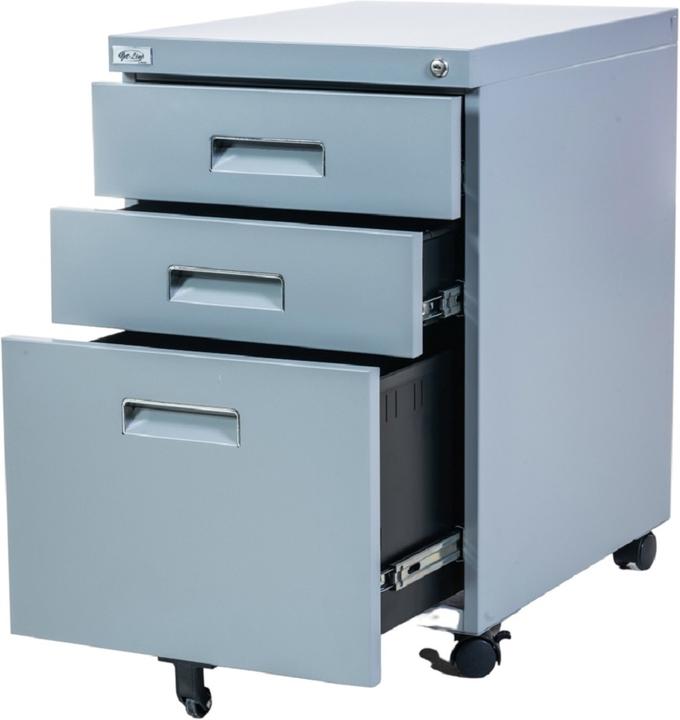 Immagine prodotto Jet-Line Piedistallo mobile grigio PAUL Armadio mobile Piedistallo per ufficio a scomparsa