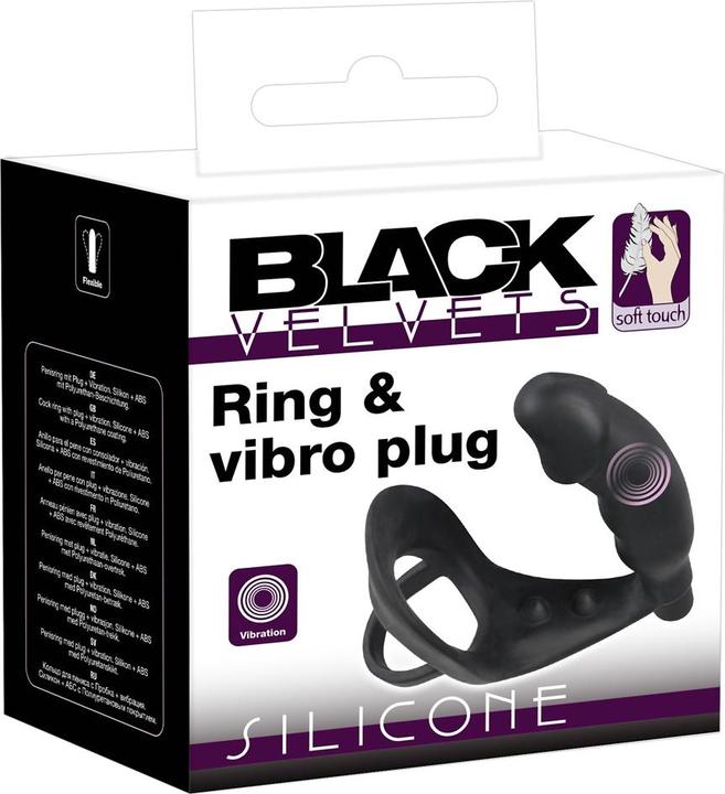 Actual product image Black Velvets Ring & Vibro-Plug