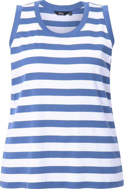 Produktbild Ulla Popken Top, Ringel, Rippjersey, Rundhals, ärmellos (54)
