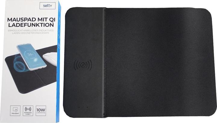 Actual product image Setty Mouse pad with Qi charging function
