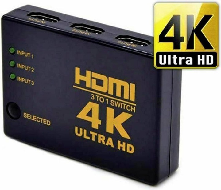 Immagine prodotto No Name Switch HDMI a 3 porte con telecomando, riproduzione 3D possibile 3840 x 2160 pixel