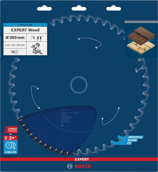 Immagine prodotto Bosch Professional Zubehör Lama circolare Expert per legno, 300 x 30 x 2,4 mm, 72