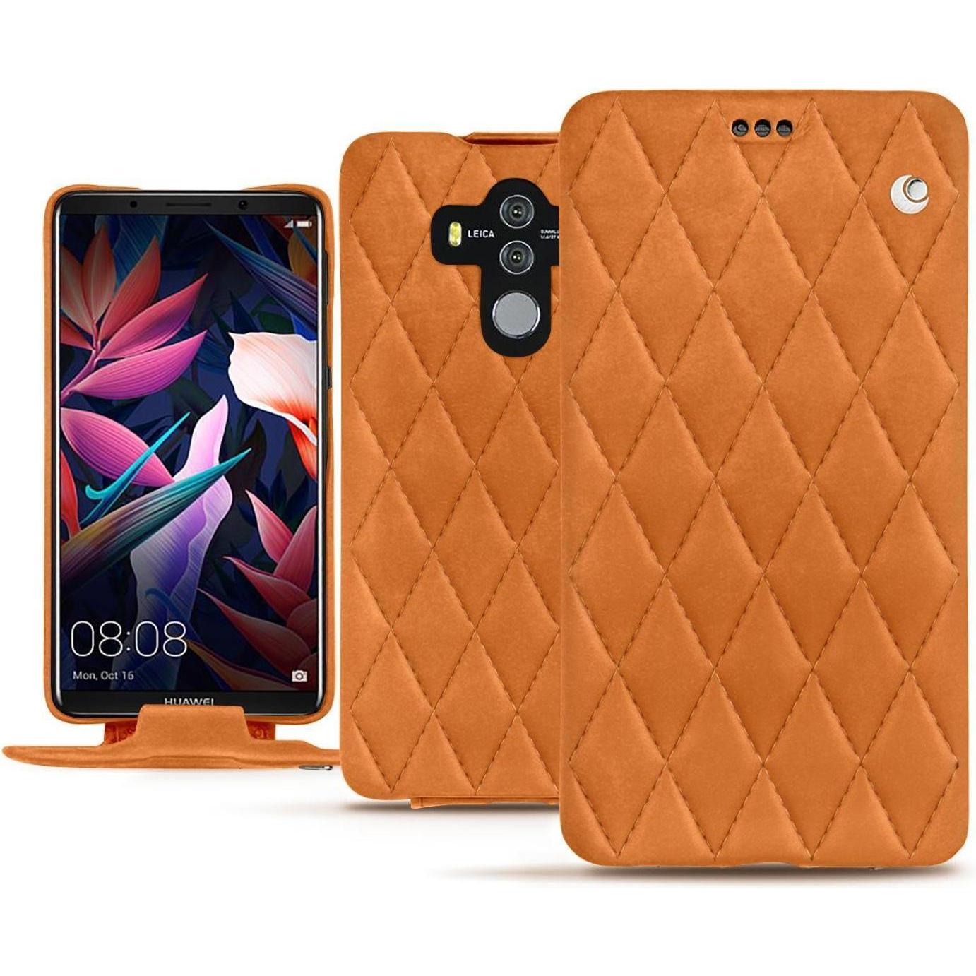 Noreve Lederschutzhülle vertikal (Huawei Mate 10 Pro), Smartphone Hülle, Orange