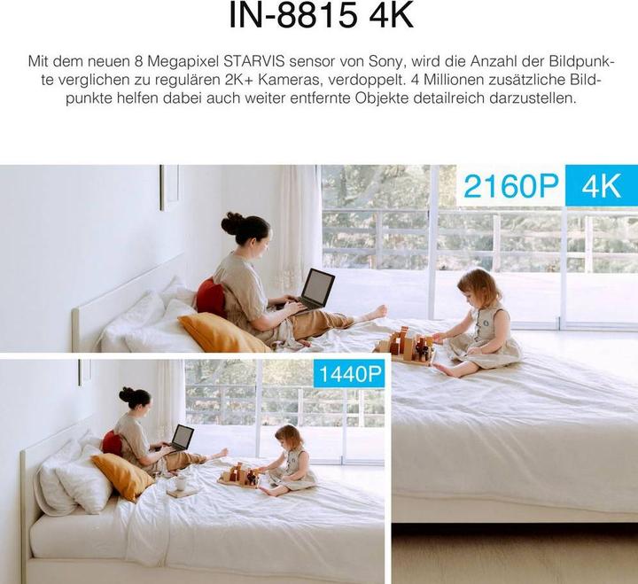 Produktbild Instar IN-8815 4K POE/WLAN schwarz 18005 IP Überwachungskamera (3840 x 2160 Pixels)