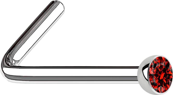 Immagine prodotto Star Piercing Borchia nasale angolata in argento con cristallo rosso (senza ottone, Acciaio chirurgico 316L)