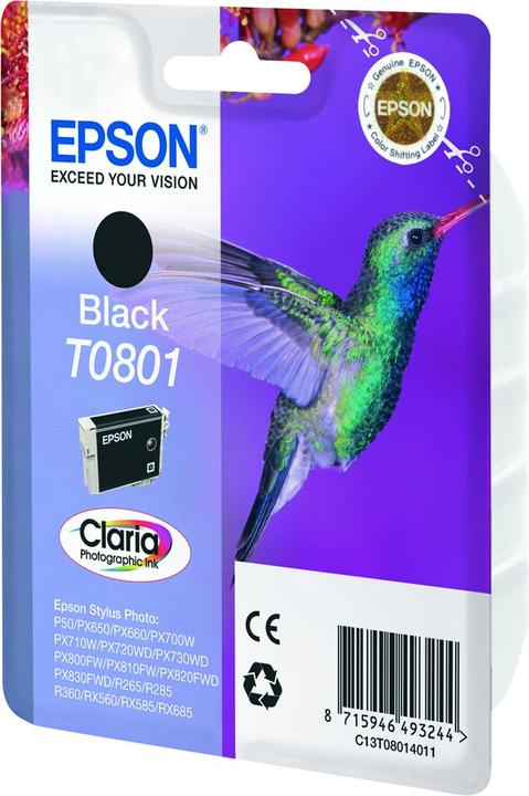 Epson T0801 - Black - Original - Blister with RF / audible alarm signal (FC)