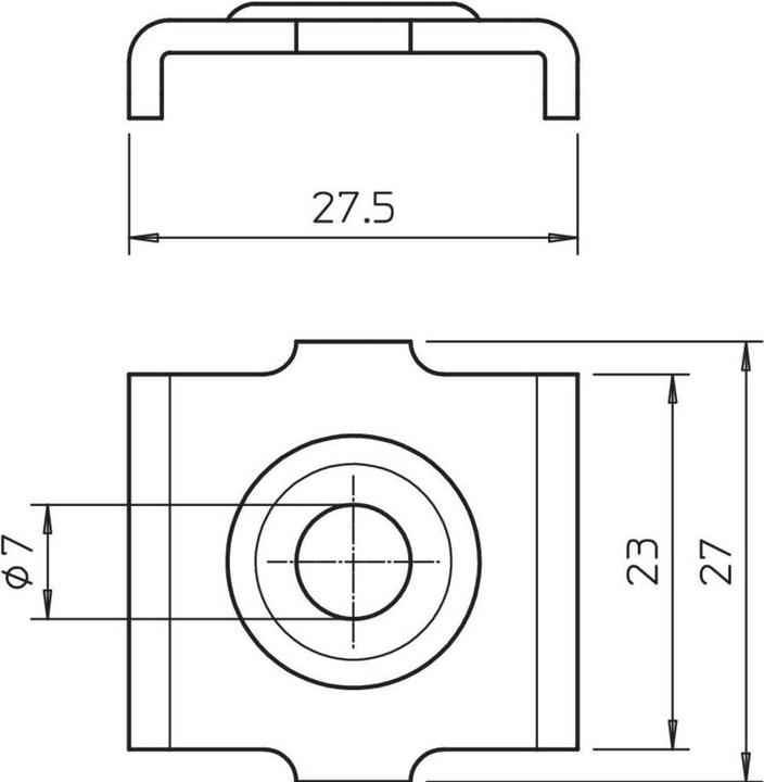 Actual product image OBO Bettermann OBO Coupling for wall bracket GKB 34Width 27.5 mm, length 27 mmEl-galvanised (Cords)