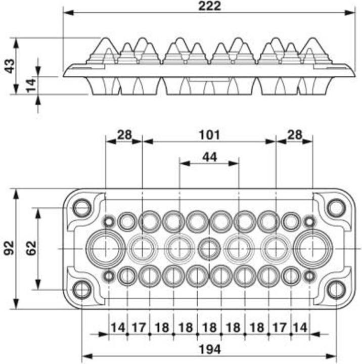 Actual product image Phoenix Contact 1415237 Cable entry plate TPE (odorless special rubber compound), SEBS, sheet steel Black