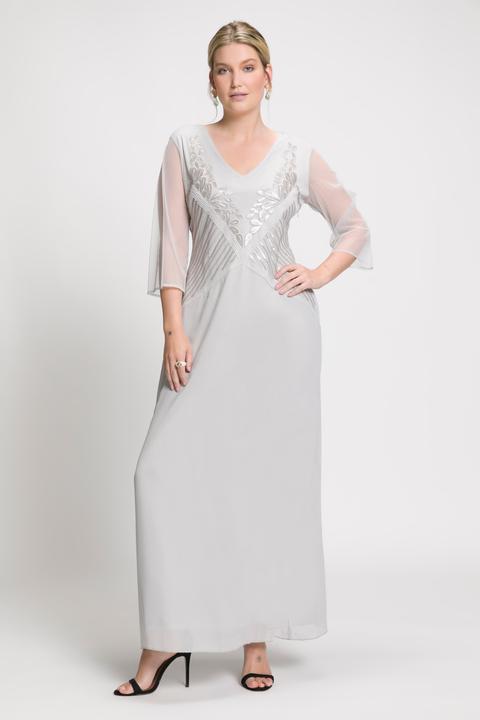 Immagine prodotto Ulla Popken Abito da sera con ricami con perline, scollo a V e maniche a 3/4 (56)