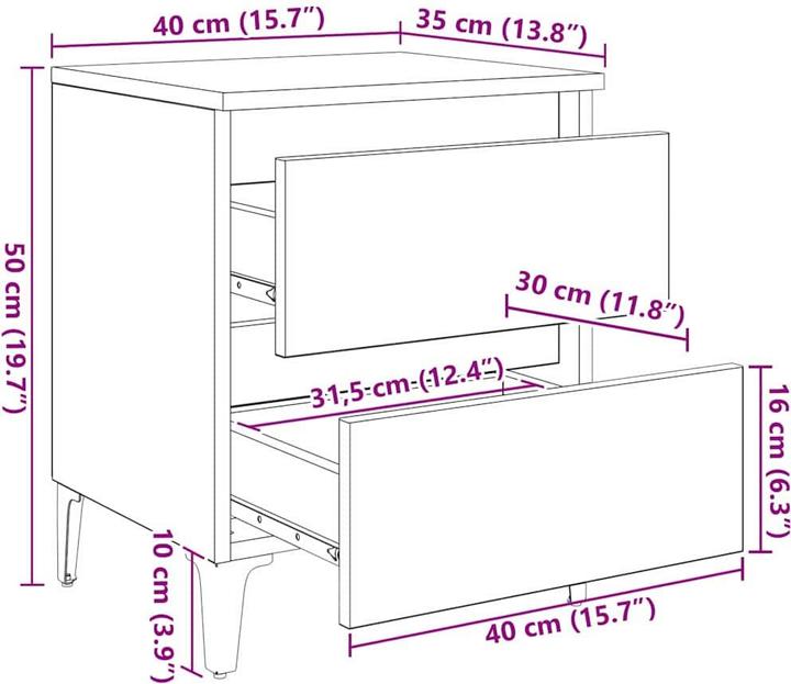 Actual product image vidaXL Nachttisch (40 x 35 x 50 cm)