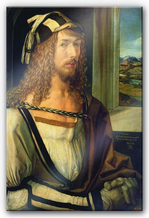Image du produit Trenddeko Dürer - Autoportrait avec paysage (40 x 60 cm)