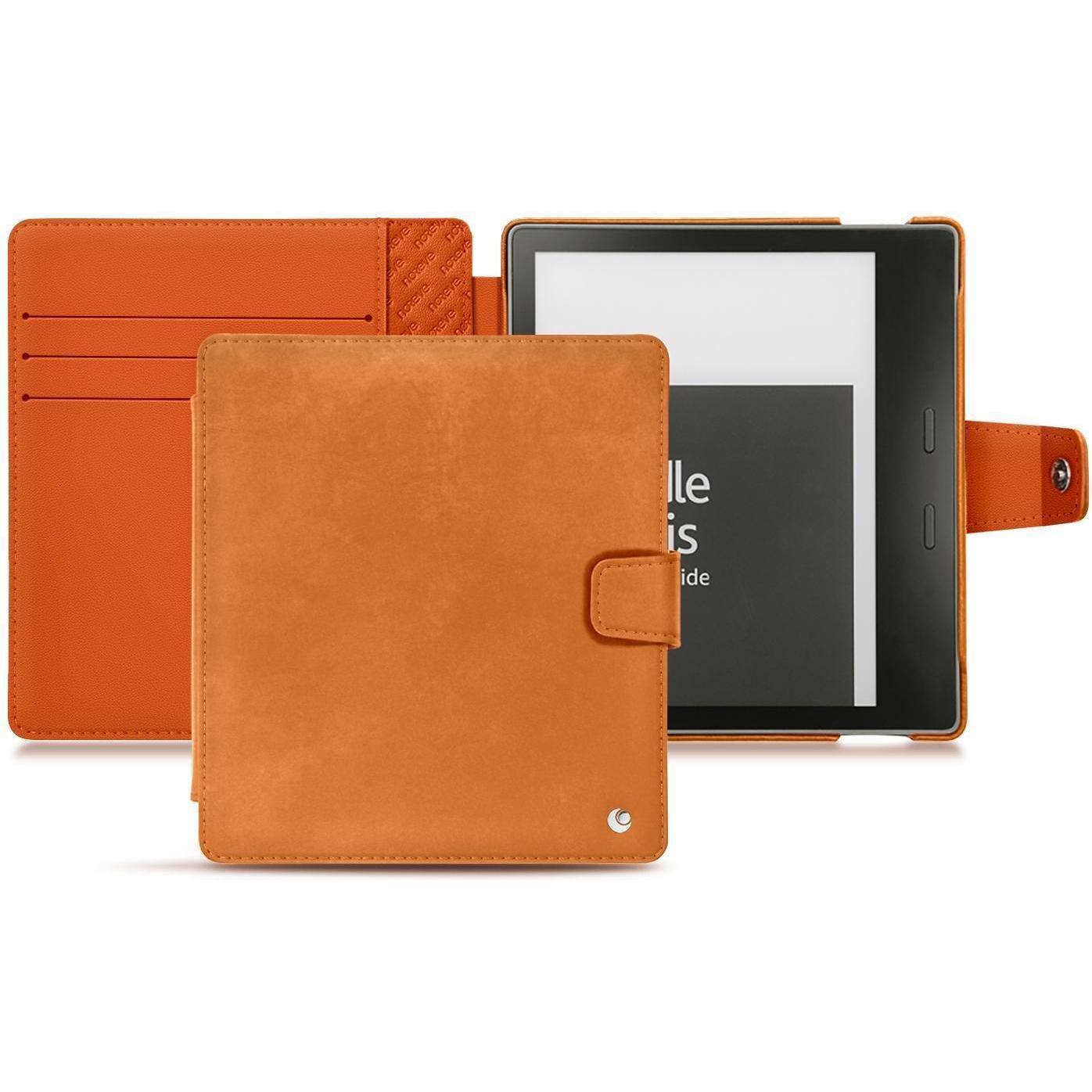 Noreve Lederschutzhülle Wallet (Kindle Oasis 2017), eReader Zubehör, Orange